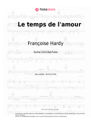 Noten, Akkorde Françoise Hardy - Le temps de l'amour