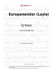 Noten, Akkorde DJ Robin, Schürze - Europameister (Layla)