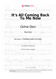 Noten, Akkorde Celine Dion - It's All Coming Back To Me Now