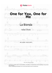 Noten, Akkorde La Bionda - One for You, One for Me