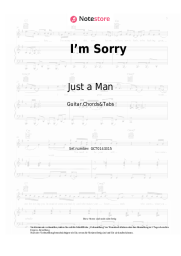 Noten, Akkorde Just a Man - I’m Sorry