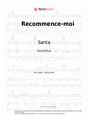 Noten, Akkorde Santa - Recommence-moi