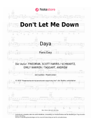 Noten, Akkorde The Chainsmokers, Daya - Don't Let Me Down