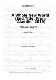 Noten, Akkorde ZAYN, Zhavia Ward - A Whole New World (End Title, From Aladdin 2019)