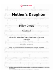 Noten, Akkorde Miley Cyrus - Mother's Daughter