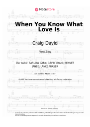 Noten, Akkorde Craig David - When You Know What Love Is