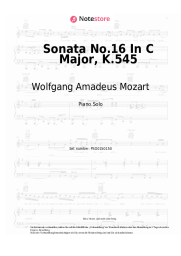 undefined Wolfgang Amadeus Mozart - Sonata No.16 In C Major, K.545