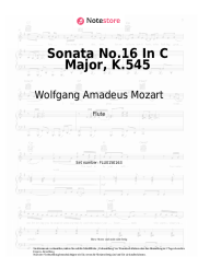 undefined Wolfgang Amadeus Mozart - Sonata No.16 In C Major, K.545