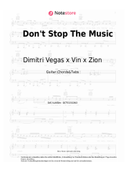 Noten, Akkorde Dimitri Vegas x Vin x Zion - Don't Stop The Music