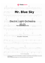 Noten, Akkorde Electric Light Orchestra (ELO) - Mr. Blue Sky