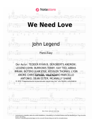 Noten, Akkorde John Legend - We Need Love