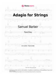 Noten, Akkorde Samuel Barber - Adagio for Strings