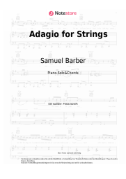 Noten, Akkorde Samuel Barber - Adagio for Strings