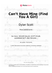 Noten, Akkorde Dylan Scott - Can’t Have Mine (Find You A Girl)