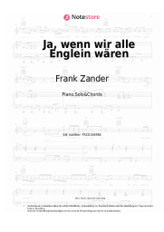 Noten, Akkorde Frank Zander - Ja, wenn wir alle Englein wären