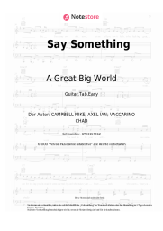 Noten, Akkorde A Great Big World, Christina Aguilera - Say Something