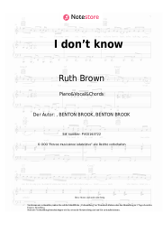 Noten, Akkorde Ruth Brown - I don’t know