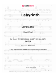Noten, Akkorde Loredana - Labyrinth
