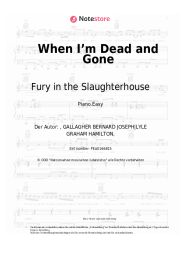 Noten, Akkorde Fury in the Slaughterhouse - When I’m Dead and Gone 