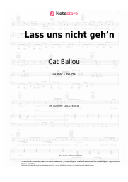 Noten, Akkorde Cat Ballou - Lass uns nicht geh’n