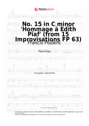 undefined Francis Poulenc - No. 15 in C minor 'Hommage à Edith Piaf' (from 15 Improvisations FP 63)