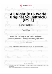 Noten, Akkorde BTS, Juice WRLD - All Night (BTS World Original Soundtrack) [Pt. 3]