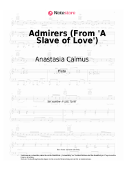 Noten, Akkorde Anastasia Calmus - Admirers (From 'A Slave of Love') 