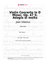 Noten, Akkorde Jean Sibelius - Violin Concerto In D Minor, Op. 47  II. Adagio di molto