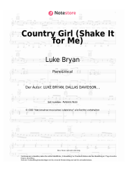 Noten, Akkorde Luke Bryan - Country Girl (Shake It for Me)