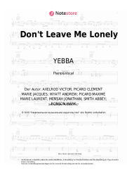 Noten, Akkorde Mark Ronson, YEBBA - Don't Leave Me Lonely