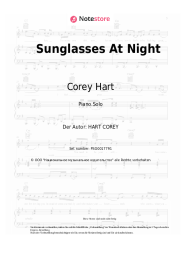 Noten, Akkorde Corey Hart - Sunglasses At Night