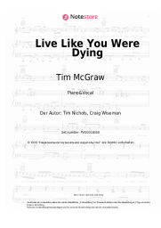 Noten, Akkorde Tim McGraw - Live Like You Were Dying