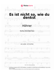 Noten, Akkorde Höhner - Es ist nicht so, wie du denkst
