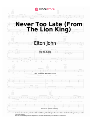 undefined Elton John - Never Too Late (From The Lion King)
