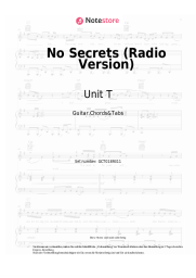 Noten, Akkorde Unit T - No Secrets (Radio Version)