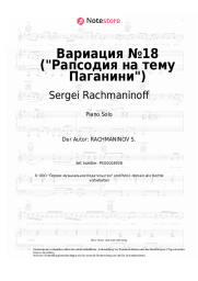 Noten, Akkorde Sergei Rachmaninoff - 18th Variation from Rhapsody on a Theme of Paganini