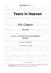 Noten, Akkorde Eric Clapton - Tears in Heaven