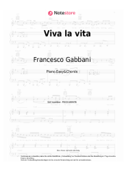 Noten, Akkorde Francesco Gabbani - Viva la vita