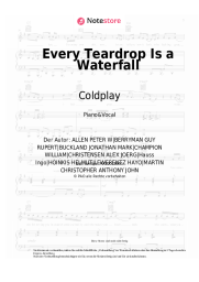Noten, Akkorde Coldplay - Every Teardrop Is a Waterfall