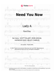 Noten, Akkorde Lady A - Need You Now