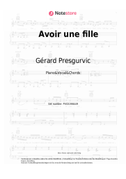 Noten, Akkorde Gérard Presgurvic - Avoir une fille