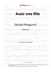 Noten, Akkorde Gérard Presgurvic - Avoir une fille