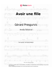 Noten, Akkorde Gérard Presgurvic - Avoir une fille