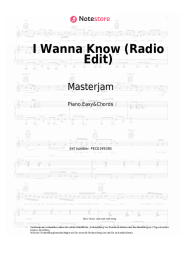 Noten, Akkorde Masterjam - I Wanna Know (Radio Edit)