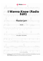 undefined Masterjam - I Wanna Know (Radio Edit)
