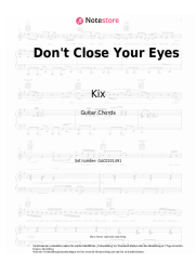 Noten, Akkorde Kix - Don't Close Your Eyes