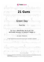 Noten, Akkorde Green Day - 21 Guns