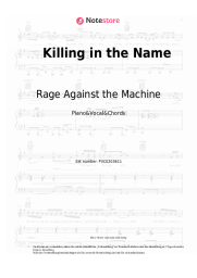 Noten, Akkorde Rage Against the Machine - Killing in the Name 