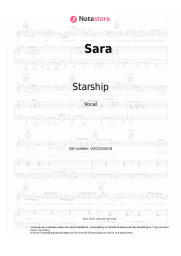 Noten, Akkorde Starship - Sara
