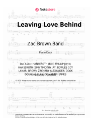 Noten, Akkorde Zac Brown Band - Leaving Love Behind